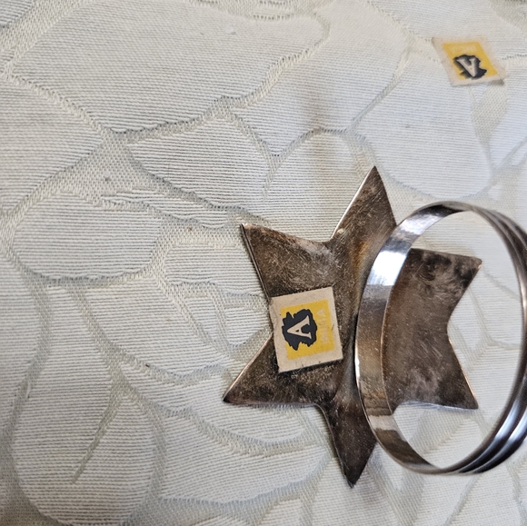 Silver Star Of David Napkin Rings - Picture 4 of 4